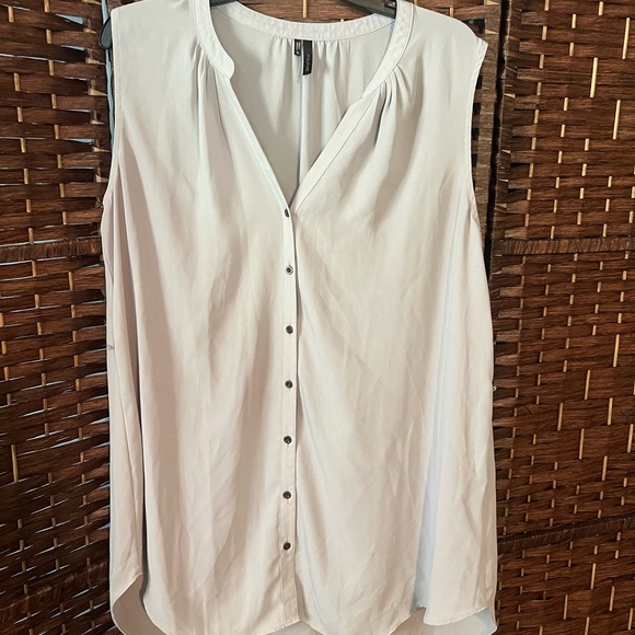 Maurices Tops - Light Grey Sleeveless Button-Up Blouse